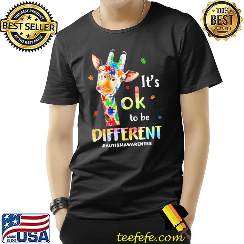 Autism Awareness Cute Giraffe Animal It’s Ok To Be Different T-Shirt Unisex Autism Awareness Cute Giraffe Animal It’s Ok To Be Different T-Shirt Unisex