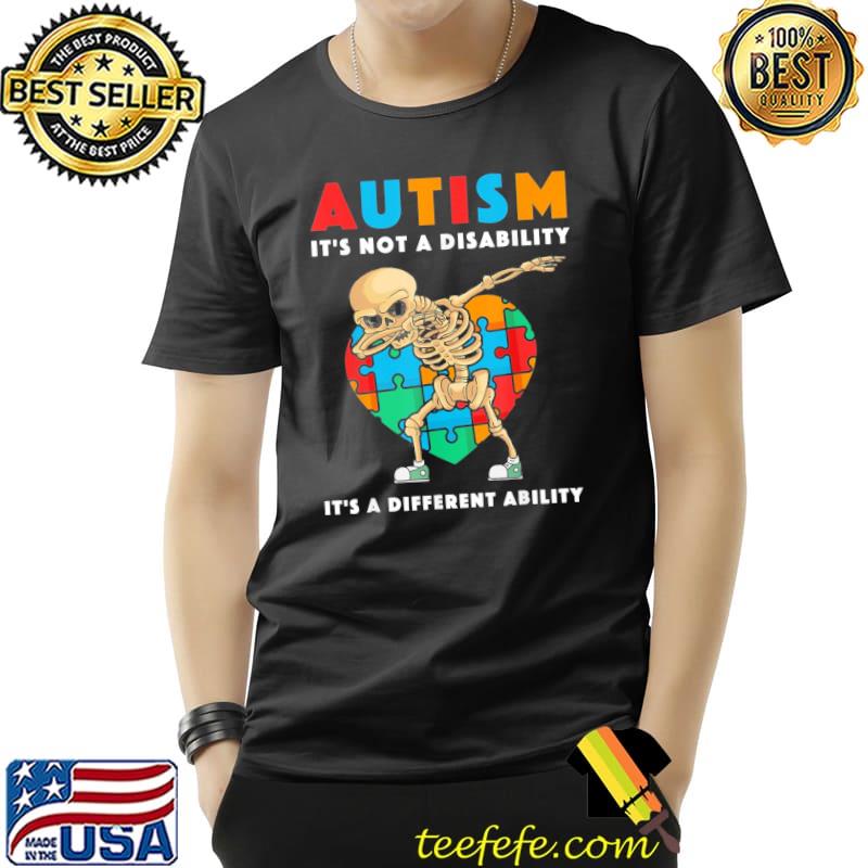 Autism Awareness Day Dabbing Skeleton T-Shirt Unisex Autism Awareness Day Dabbing Skeleton T-Shirt Unisex