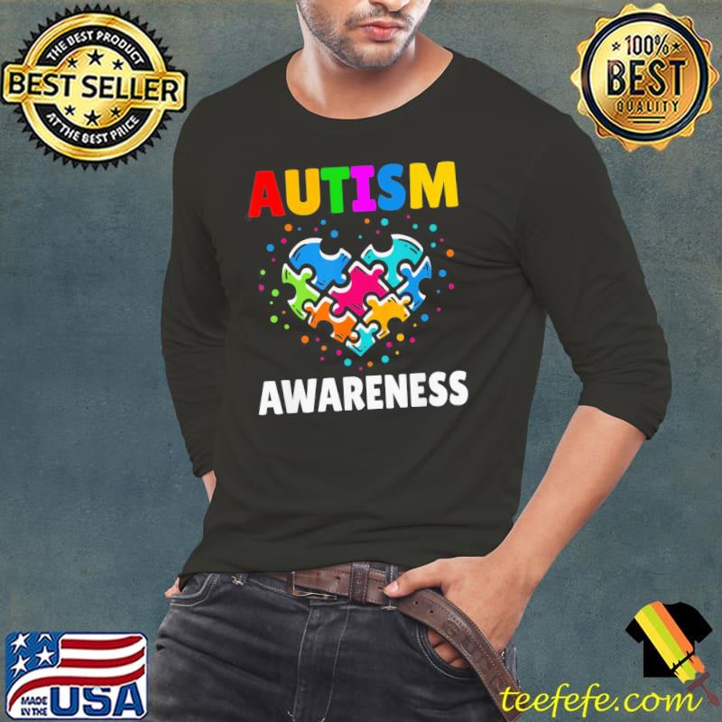 Autism Awareness Heart Puzzle Kindness T-Shirt Long Sleeve Tee Autism Awareness Heart Puzzle Kindness T-Shirt Long Sleeve Tee
