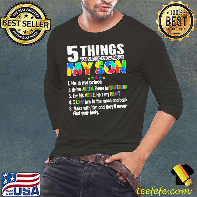 Autism Awareness Support Autism Son Kids for Mom Dad T-Shirt Long Sleeve Tee Autism Awareness Support Autism Son Kids for Mom Dad T-Shirt Long Sleeve Tee