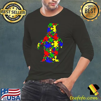 Awesome Funny Penguin Puzzle Animals Lover Autism Awareness Premium T-Shirt
