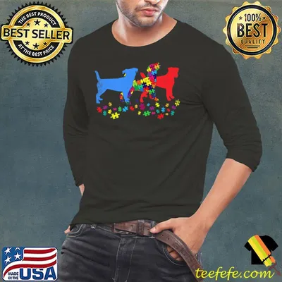 Awesome Retro Jack Russell Terrier Puzzle Autism Awareness Dog Lover Premium T-Shirt