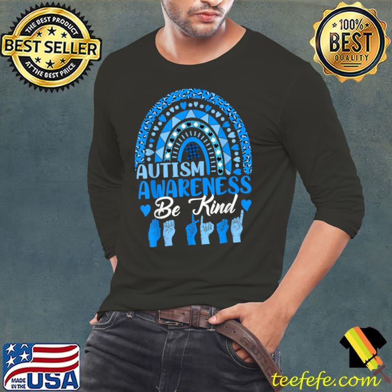 Be Kind Autism Awareness Rainbow Trendy Women Girls Leopard T-Shirt