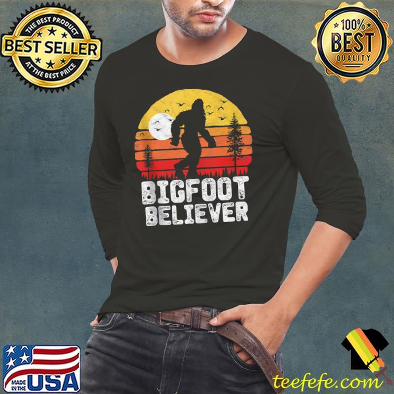 Bigfoot Believer Vintage Distressed 80s Sasquatch Sunset T- Long Sleeve Tee Bigfoot Believer Vintage Distressed 80s Sasquatch Sunset T- Long Sleeve Tee