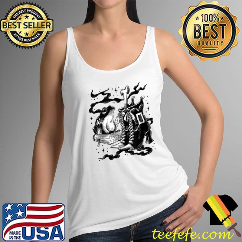 Boots Frog Witchy Design Black Magic Occult And Witchcraft T-Shirt Tank Top Boots Frog Witchy Design Black Magic Occult And Witchcraft T-Shirt Tank Top