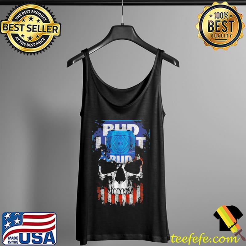 Bud Light Beer Skull American Flag Shirt Tank Top Bud Light Beer Skull American Flag Shirt Tank Top