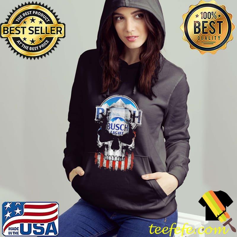 Busch Light Beer Skull American Flag Shirt Hoodie Busch Light Beer Skull American Flag Shirt Hoodie