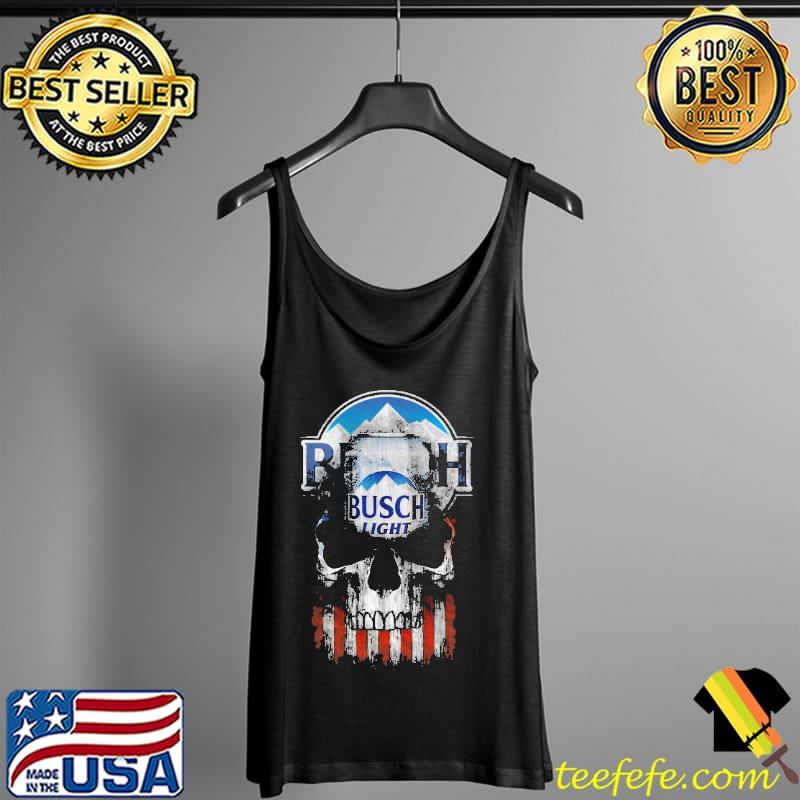 Busch Light Beer Skull American Flag Shirt Tank Top Busch Light Beer Skull American Flag Shirt Tank Top