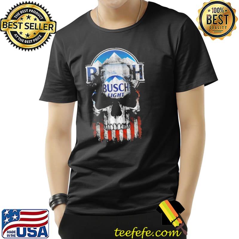Busch Light Beer Skull American Flag Shirt Unisex Busch Light Beer Skull American Flag Shirt Unisex