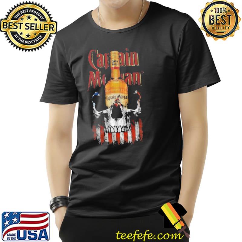 Captain Morgan Skull American Flag Shirt Unisex Captain Morgan Skull American Flag Shirt Unisex