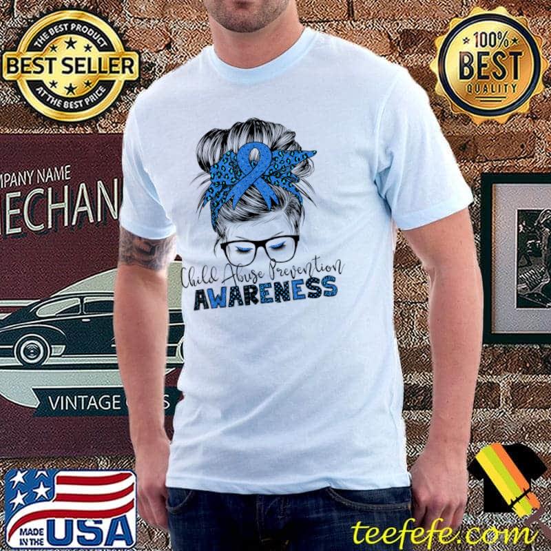 Child Abuse Prevention awareness messy hair bun T-Shirt Unisex Child Abuse Prevention awareness messy hair bun T-Shirt Unisex