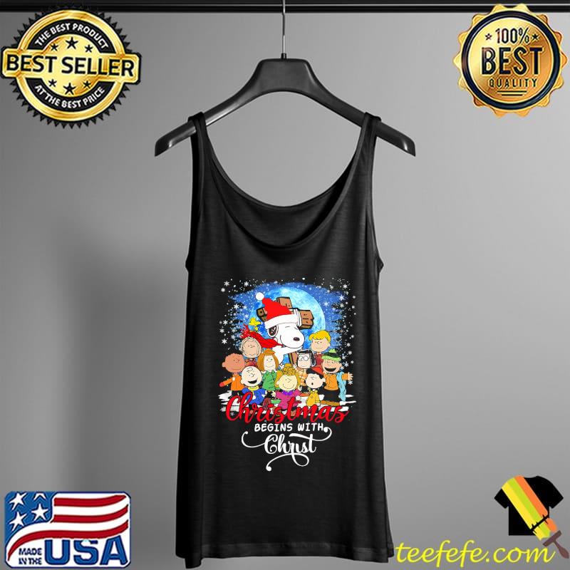 Christmas Begins With Christ Snoopy Shirt Tank Top Christmas Begins With Christ Snoopy Shirt Tank Top