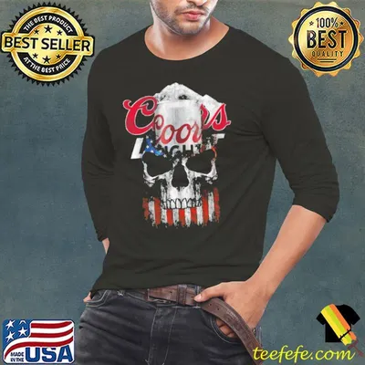 Coors Light Beer Skull American Flag Shirt
