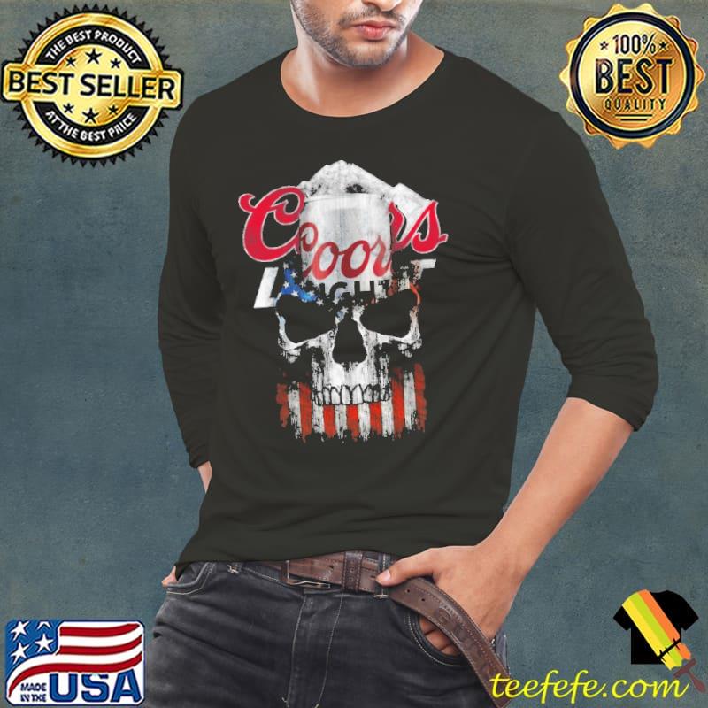 Coors Light Beer Skull American Flag Shirt Coors Light Beer Skull American Flag Shirt
