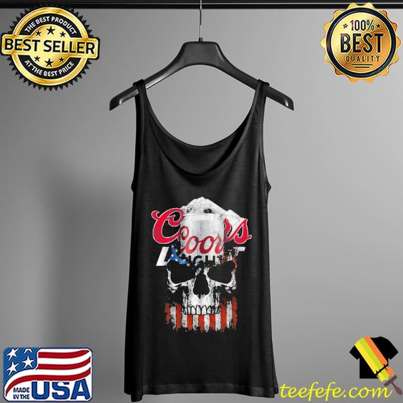 Coors Light Beer Skull American Flag Shirt Tank Top Coors Light Beer Skull American Flag Shirt Tank Top