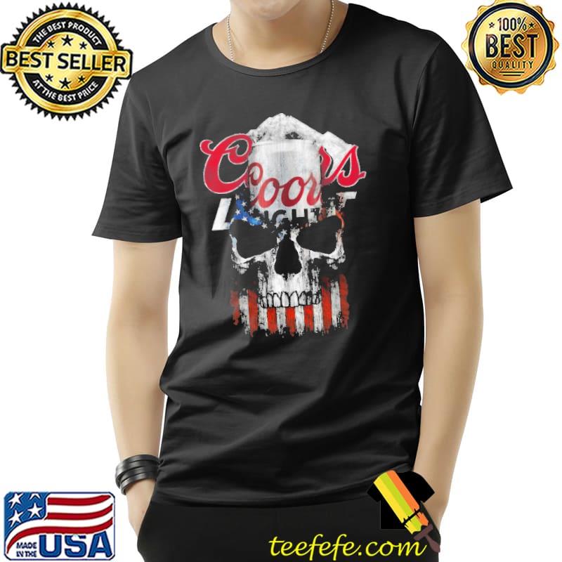 Coors Light Beer Skull American Flag Shirt Unisex Coors Light Beer Skull American Flag Shirt Unisex