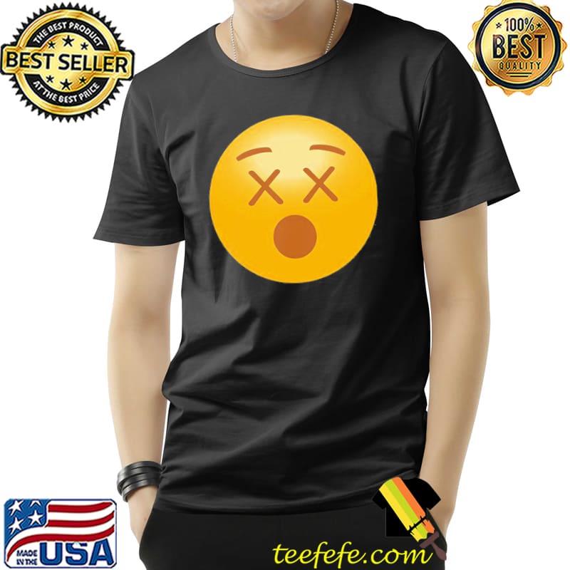 Crossed eyes impressed icon medium front graphic mens black shirt