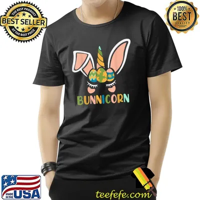 Cute Easter Bunny Unicorn Face Bunnicorn For Women and Girls T-Shirt