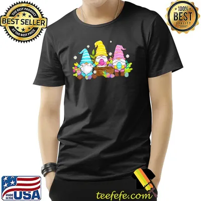 Cute Gnome Easter Day Bunny Egg Spring Womens Girls T Shirt T-Shirt