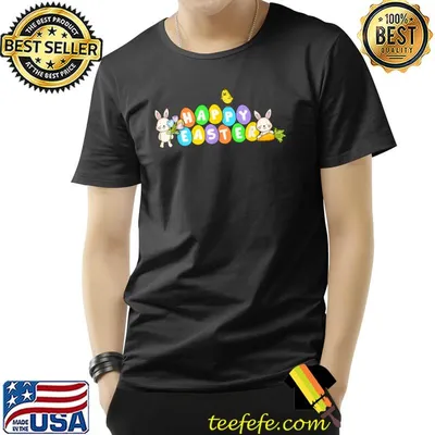 Cute HAPPY EASTER Eggs with Bunny Rabbits - Happy Easter T-Shirt