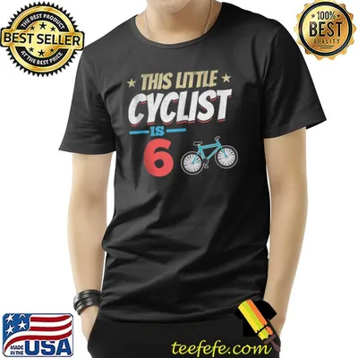 Cycling This Little Cyclist Is 6 Years Old Cyclist Birthday T-Shirt
