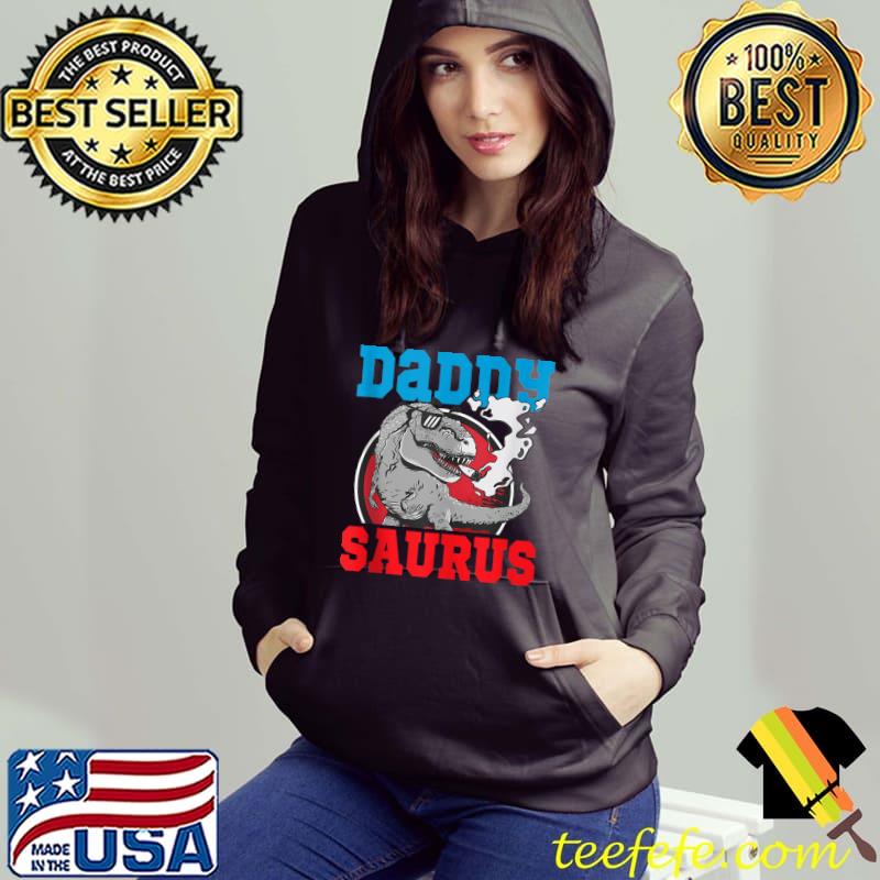 Daddy Saurus Smoking Dinosaur For Father T-shirt