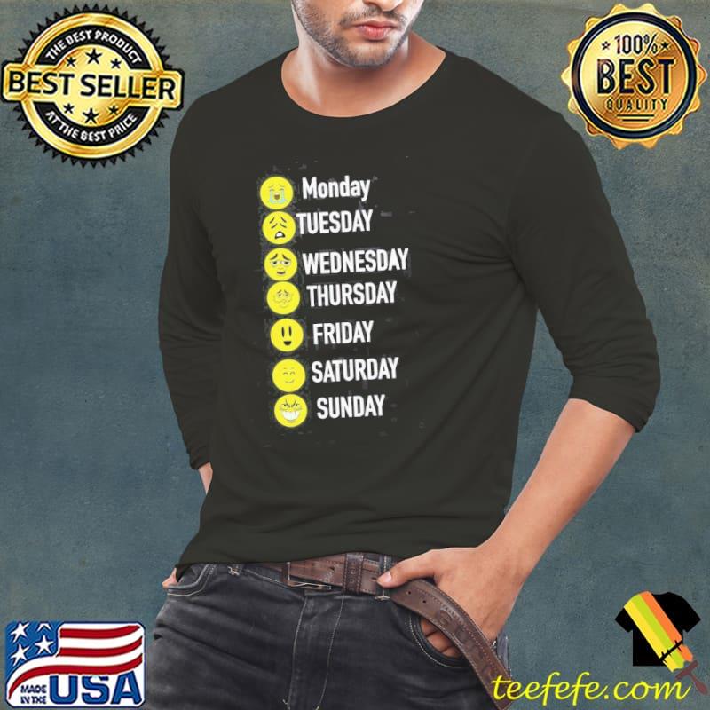 Days of the week expressed through funny status casual wear Long Sleeve Tee Days of the week expressed through funny status casual wear Long Sleeve Tee