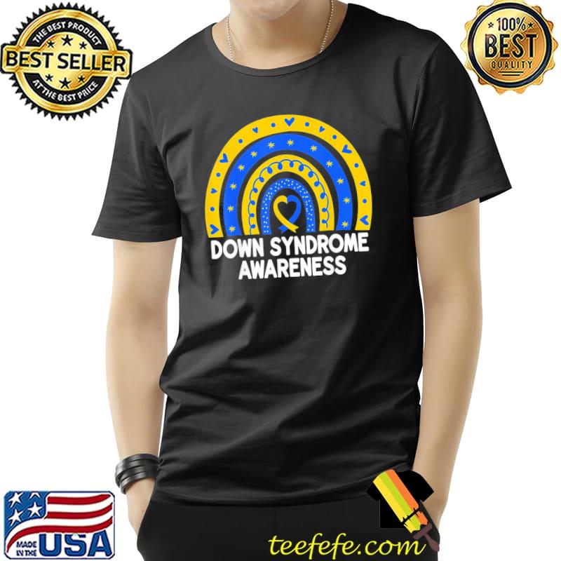 Down Syndrome Awareness Rainbow T21 Yellow Blue March 21 T-Shirt