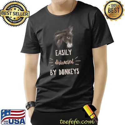 Easily Distracted By Donkeys Cute Graphic Donkey T-shirt
