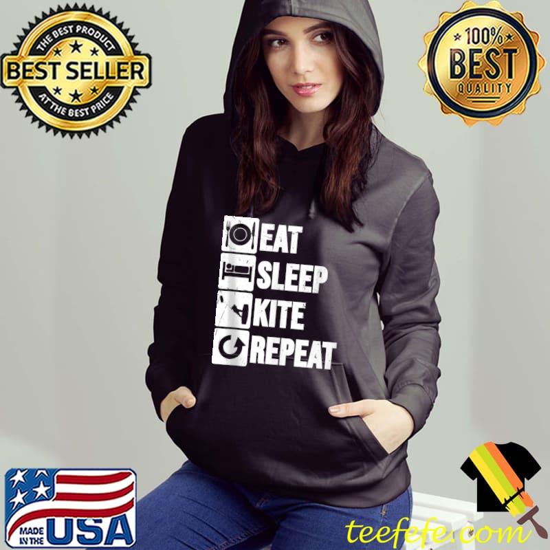 Eat Sleep Kitesurf Repeat Kitesurfing Mens Kite Kite Surf T- Hoodie Eat Sleep Kitesurf Repeat Kitesurfing Mens Kite Kite Surf T- Hoodie