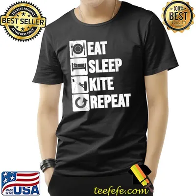 Eat Sleep Kitesurf Repeat Kitesurfing Mens Kite Kite Surf T-shirt