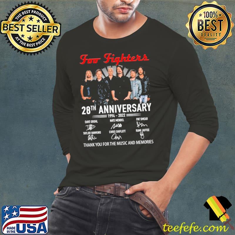 Foo Fighters 28th anniversary thank you for the memories signatures Long Sleeve Tee Foo Fighters 28th anniversary thank you for the memories signatures Long Sleeve Tee