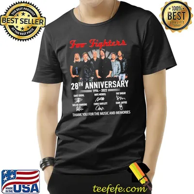 Foo Fighters 28th anniversary thank you for the memories signatures shirt