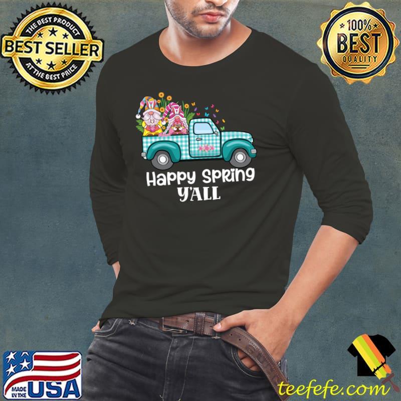 Funny Happy Spring yall Gnomes couple Daisy Flowers spring gnome T-shirt