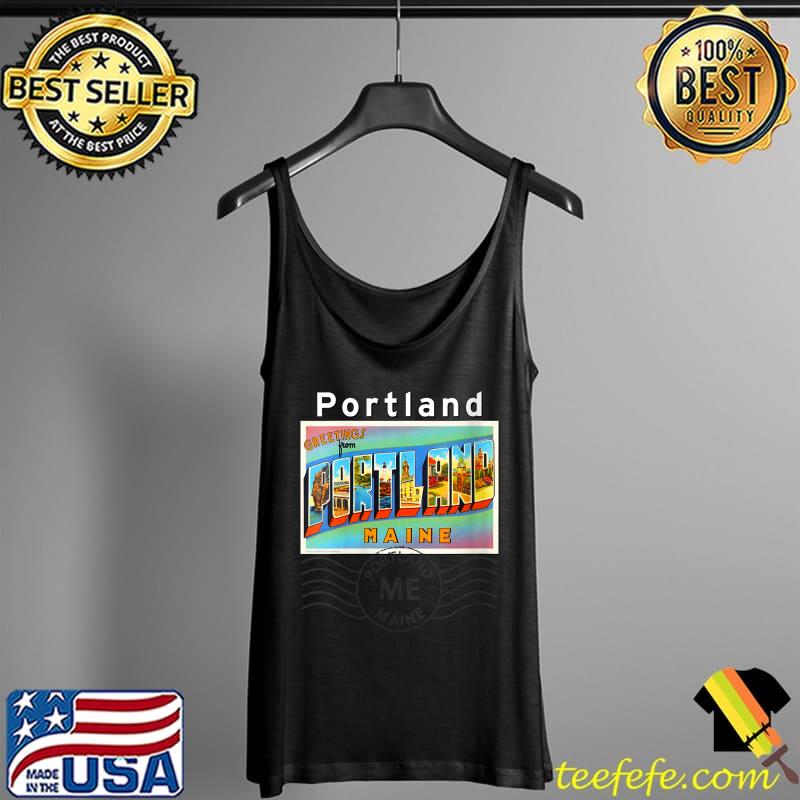 Funny Portland Maine ME Large Letter Postcard 2 Postmarked T- Tank Top Funny Portland Maine ME Large Letter Postcard 2 Postmarked T- Tank Top