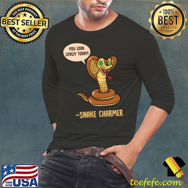 Funny Snake Charmer Snakes Python Joke Reptile Herpetology T-Shirt Long Sleeve Tee Funny Snake Charmer Snakes Python Joke Reptile Herpetology T-Shirt Long Sleeve Tee