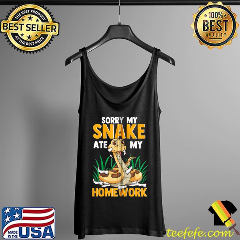 Funny Snakes Sorry My Snake Ate My Homework Python Reptile T-Shirt Tank Top Funny Snakes Sorry My Snake Ate My Homework Python Reptile T-Shirt Tank Top
