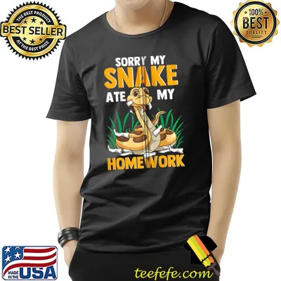 Funny Snakes Sorry My Snake Ate My Homework Python Reptile T-Shirt