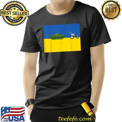 Funny Ukrainian Farmer Steals Tank Ukraine Flag vintage 2022 T-Shirt