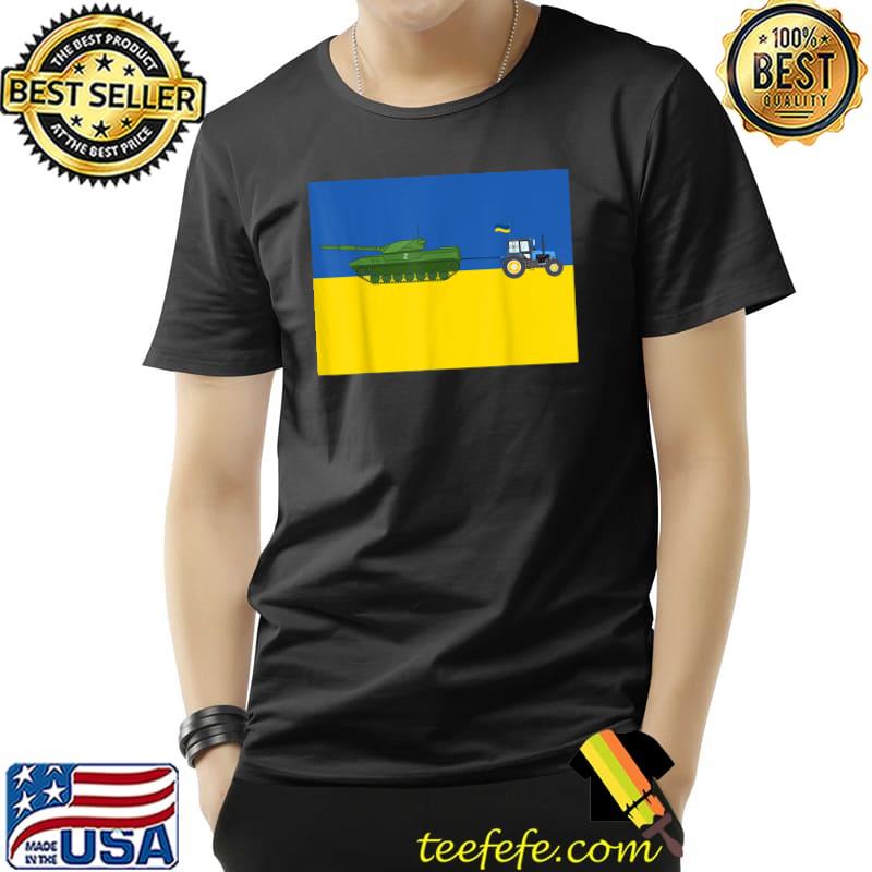 Funny Ukrainian Farmer Steals Tank Ukraine Flag vintage 2022 T-Shirt Funny Ukrainian Farmer Steals Tank Ukraine Flag vintage 2022 T-Shirt