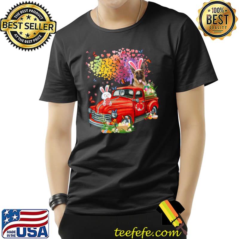 German Shepherd Bunny Truck Hunting Eggs Tree Easter Day T- Unisex German Shepherd Bunny Truck Hunting Eggs Tree Easter Day T- Unisex