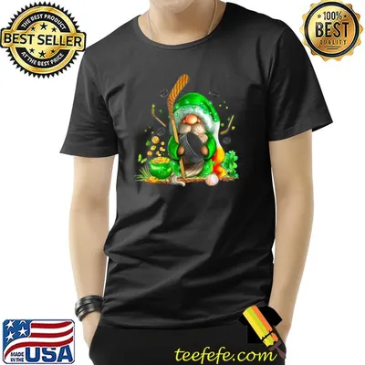 Gnome Ice Hockey Clover St Patricks Day Hockey Lover T-Shirt