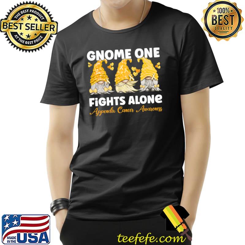 Gnome One Fights Alone Amber Appendix Cancer Awareness Premium T-Shirt Unisex Gnome One Fights Alone Amber Appendix Cancer Awareness Premium T-Shirt Unisex