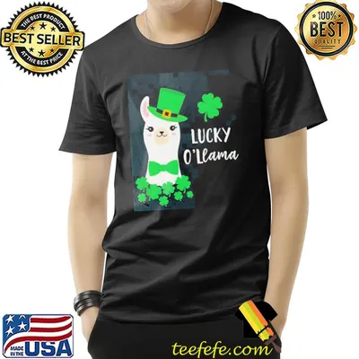 Good lucky llama shamrock st patrick's day shirt