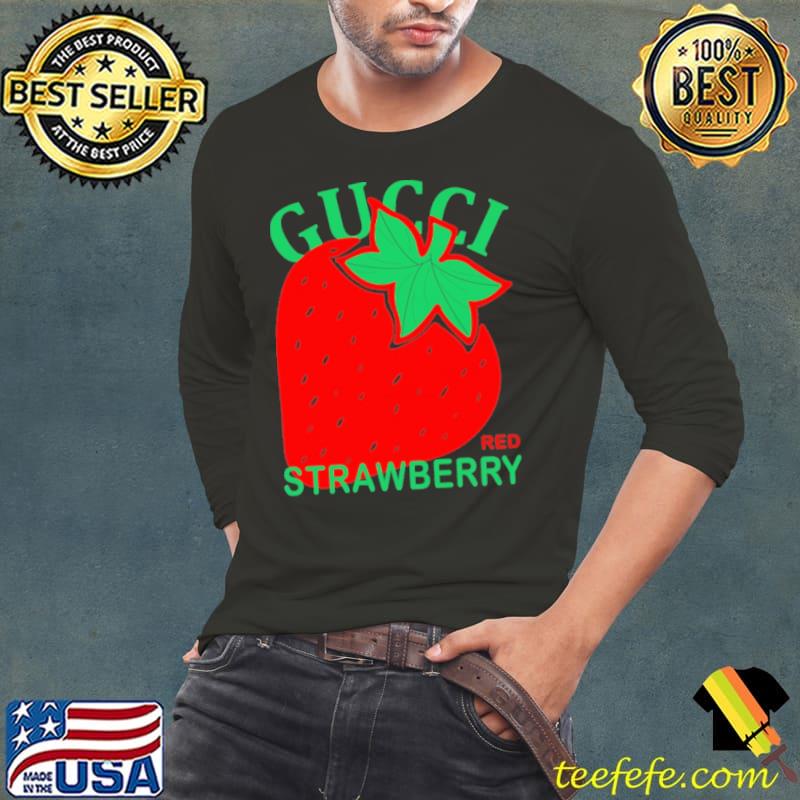 Gucci Strawberry Red Shirt Long Sleeve Tee Gucci Strawberry Red Shirt Long Sleeve Tee