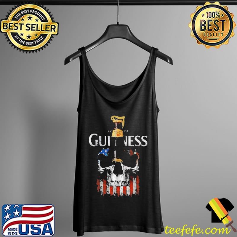 Guiness Foreign Extra EST 1759 Skull American Flag Shirt Tank Top Guiness Foreign Extra EST 1759 Skull American Flag Shirt Tank Top