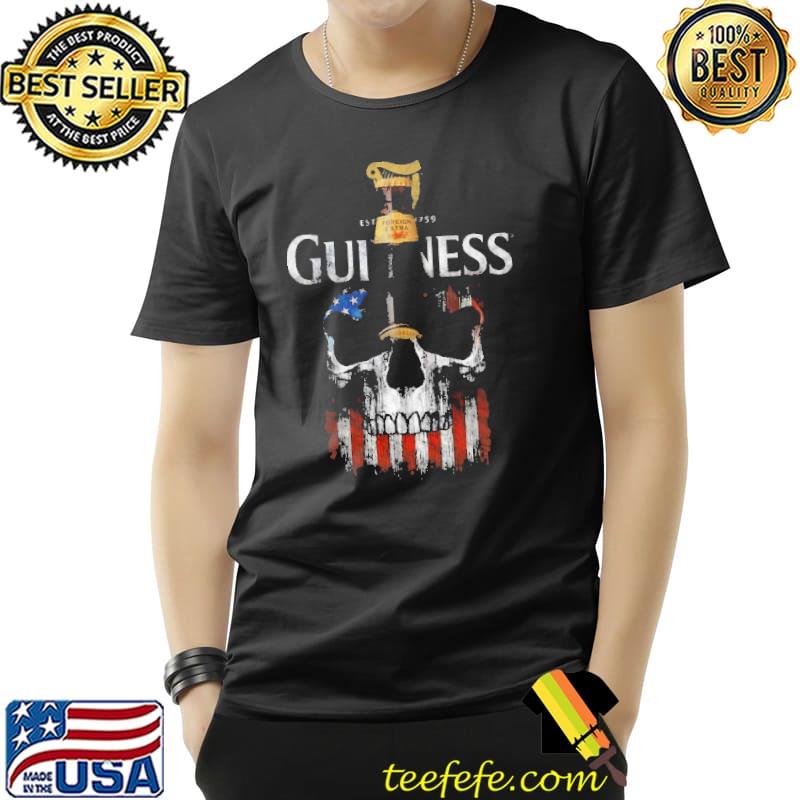 Guiness Foreign Extra EST 1759 Skull American Flag Shirt Unisex Guiness Foreign Extra EST 1759 Skull American Flag Shirt Unisex