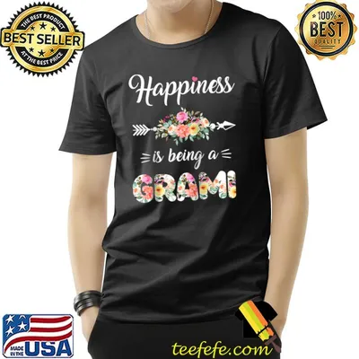Happiness Is Being A Grami Women Girls Costume Floral Decor T-Shirt
