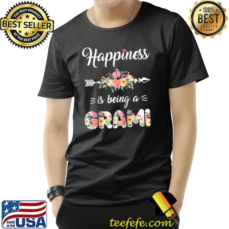 Happiness Is Being A Grami Women Girls Costume Floral Decor T-Shirt