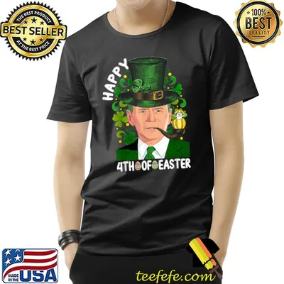 Happy 4th Of Easter Funny Joe Biden Confused St Patricks Day T-Shirt